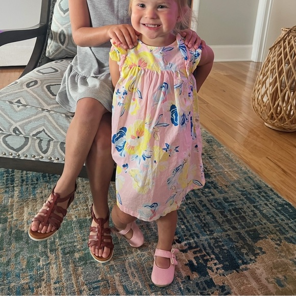 Pink Floral Toddler Dress. - Picture 2 of 7